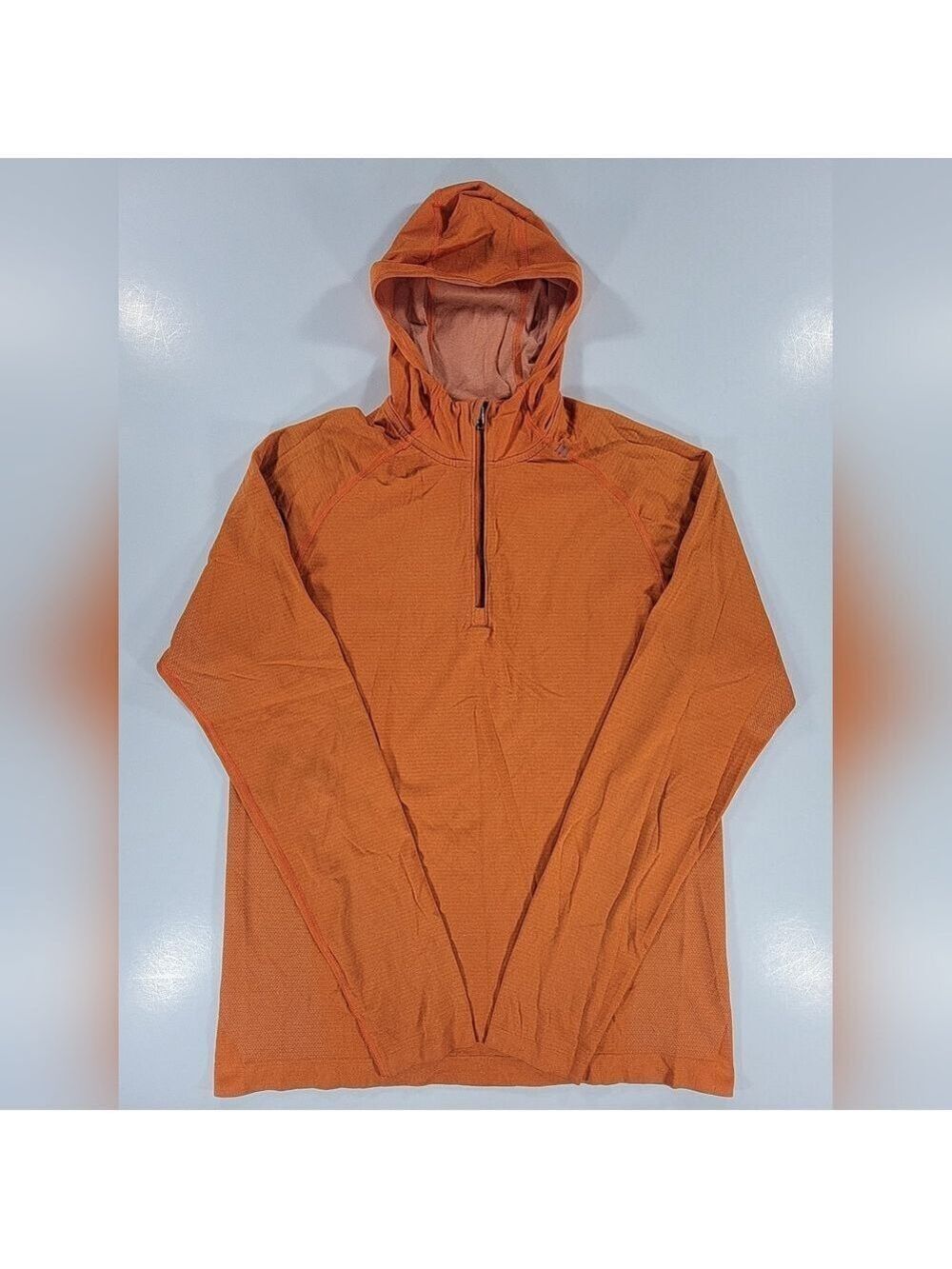 Lululemon Metal Vent Tech Hoodie Lightweight Stretch Medium Mens Orange Gym